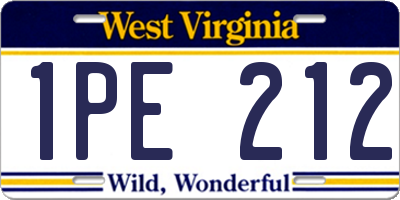 WV license plate 1PE212
