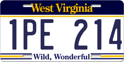 WV license plate 1PE214