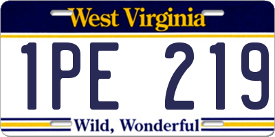 WV license plate 1PE219