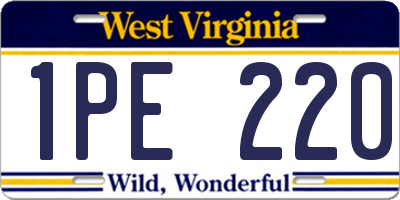 WV license plate 1PE220