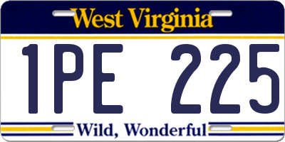 WV license plate 1PE225