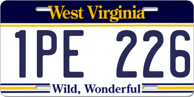 WV license plate 1PE226