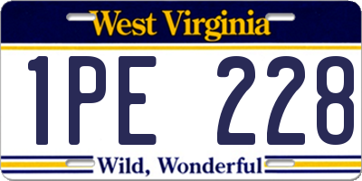WV license plate 1PE228