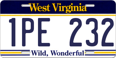 WV license plate 1PE232