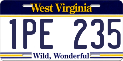 WV license plate 1PE235