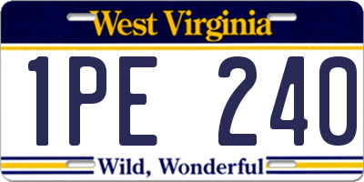 WV license plate 1PE240
