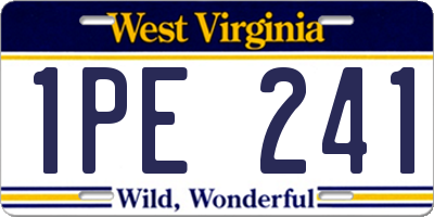WV license plate 1PE241