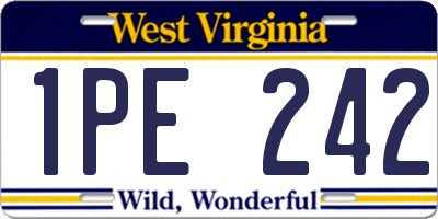 WV license plate 1PE242