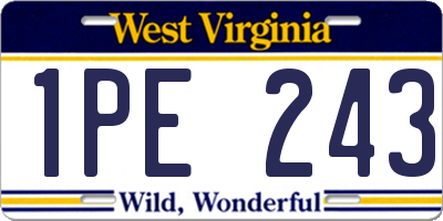 WV license plate 1PE243