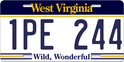WV license plate 1PE244
