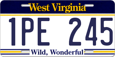 WV license plate 1PE245