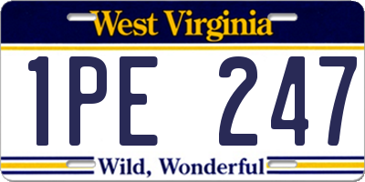 WV license plate 1PE247