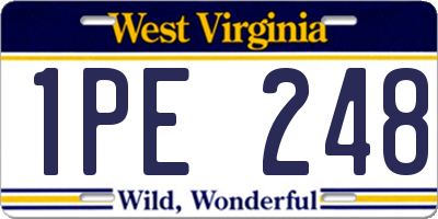 WV license plate 1PE248