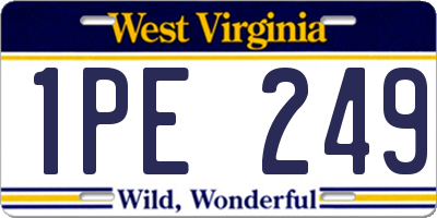WV license plate 1PE249