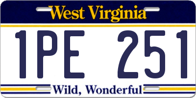 WV license plate 1PE251