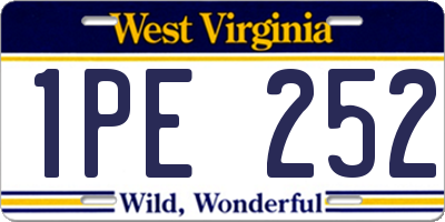 WV license plate 1PE252