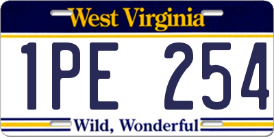 WV license plate 1PE254