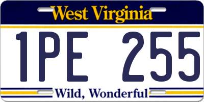 WV license plate 1PE255