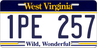 WV license plate 1PE257
