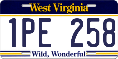 WV license plate 1PE258