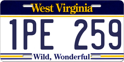 WV license plate 1PE259