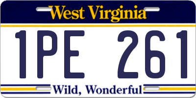 WV license plate 1PE261