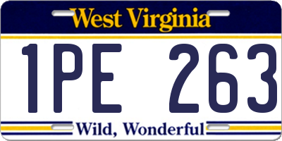 WV license plate 1PE263