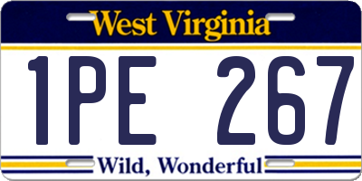 WV license plate 1PE267