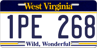 WV license plate 1PE268