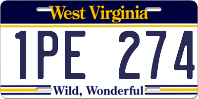 WV license plate 1PE274