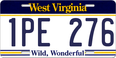 WV license plate 1PE276