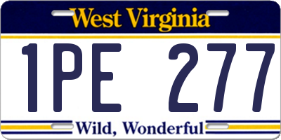 WV license plate 1PE277