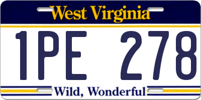 WV license plate 1PE278