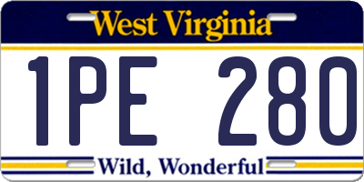 WV license plate 1PE280