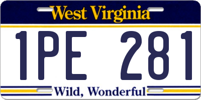 WV license plate 1PE281