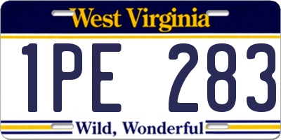 WV license plate 1PE283