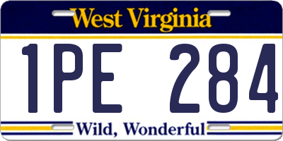 WV license plate 1PE284