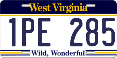 WV license plate 1PE285