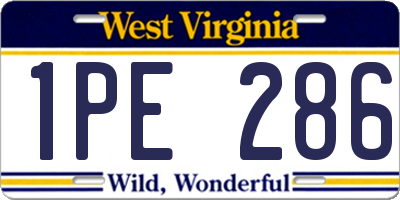 WV license plate 1PE286