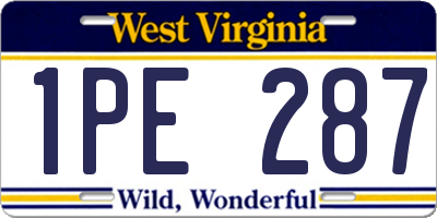 WV license plate 1PE287