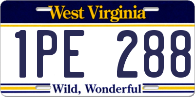WV license plate 1PE288