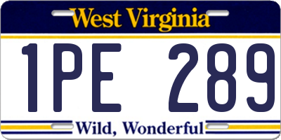 WV license plate 1PE289