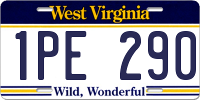 WV license plate 1PE290