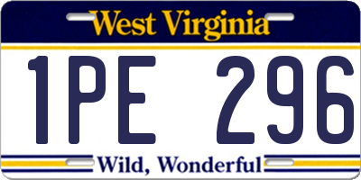 WV license plate 1PE296