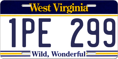 WV license plate 1PE299