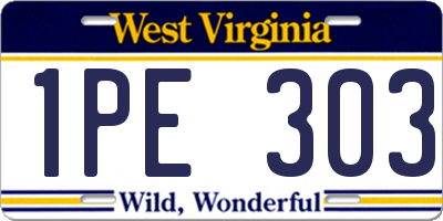 WV license plate 1PE303