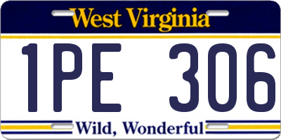 WV license plate 1PE306
