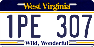 WV license plate 1PE307