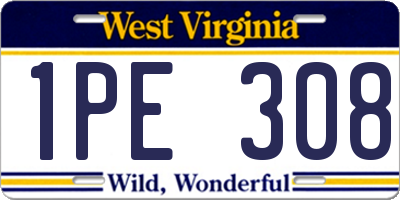 WV license plate 1PE308