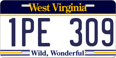WV license plate 1PE309